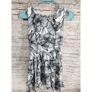 Danny & Nicole Dress Size 12 Sleeveless Black & White Zipper Back Open Back...